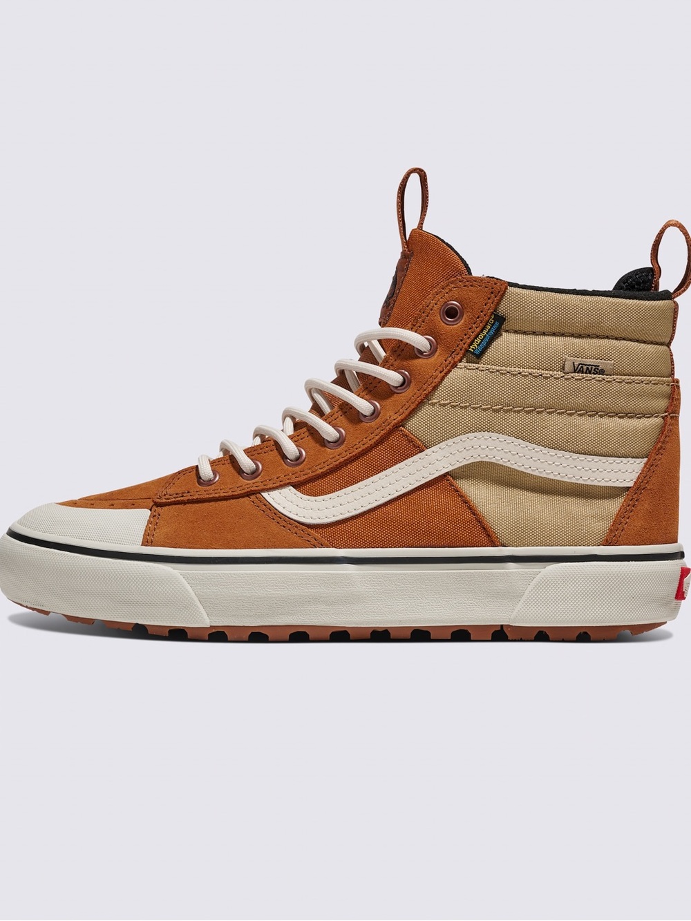 Vans Men’s Sk8-Hi High-Top Sneakers in Rust Brown and Beige